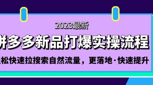 拼多多新品爆款打造实操流程：轻松快速拉搜索自然流量