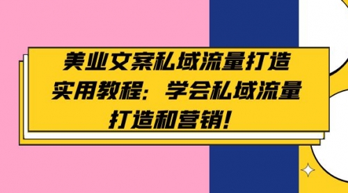 美业文案私域流量打造实用教程：学会私域流量打造和营销！