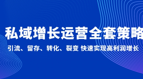 私域增长运营全套策略：引流、留存、转化、裂变 快速实现高利润增长