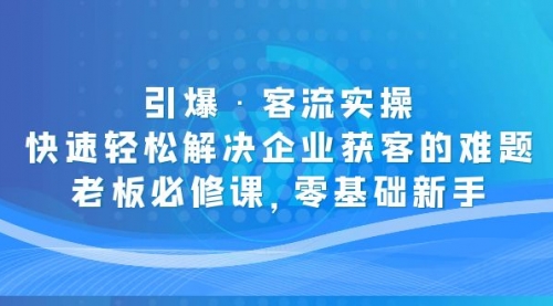 引爆客流实操：快速轻松解决企业获客的难题，老板必修课