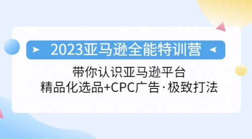 2023亚马逊全能特训营：玩转亚马逊平台+精品化·选品+CPC广告·极致打法